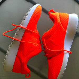 Bright Orange Nike Mesh Roshe Sneaker